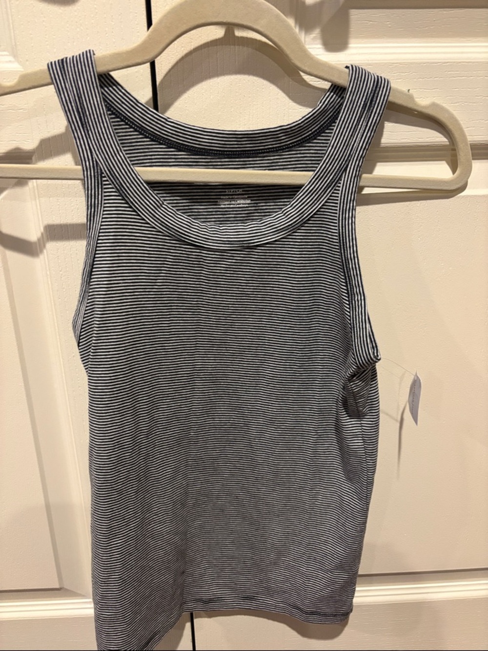 American Eagle Outfitters Black and White Striped Ribbed Tank